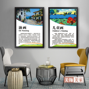 美术室画廊装饰画墙贴文化墙画班级布置标语艺术教室画室走廊挂画