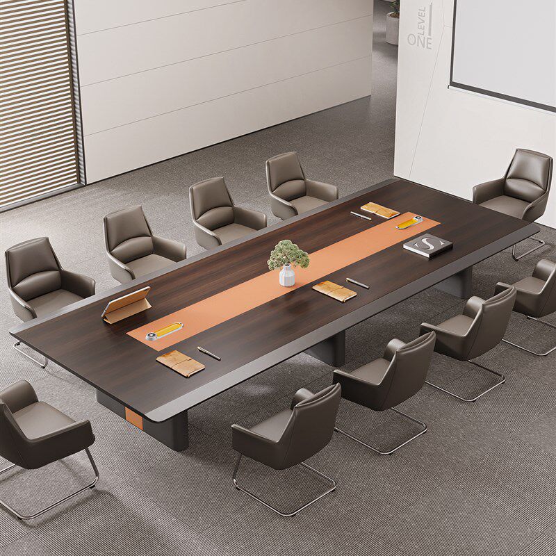 高档会议桌大长桌子简约现代办公室开会桌椅组合长条接待桌会议台