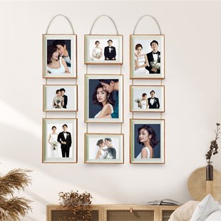 结婚照相框6寸7寸8寸照片挂墙摆台证件框组合相框画框装 裱定制