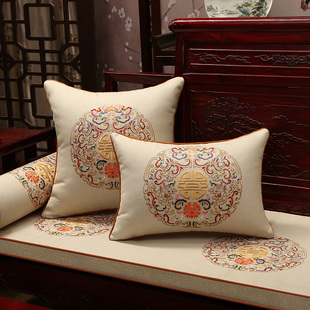 现代中式红木沙发椅子坐垫实木沙发垫罗汉床垫子带靠背五件套定做