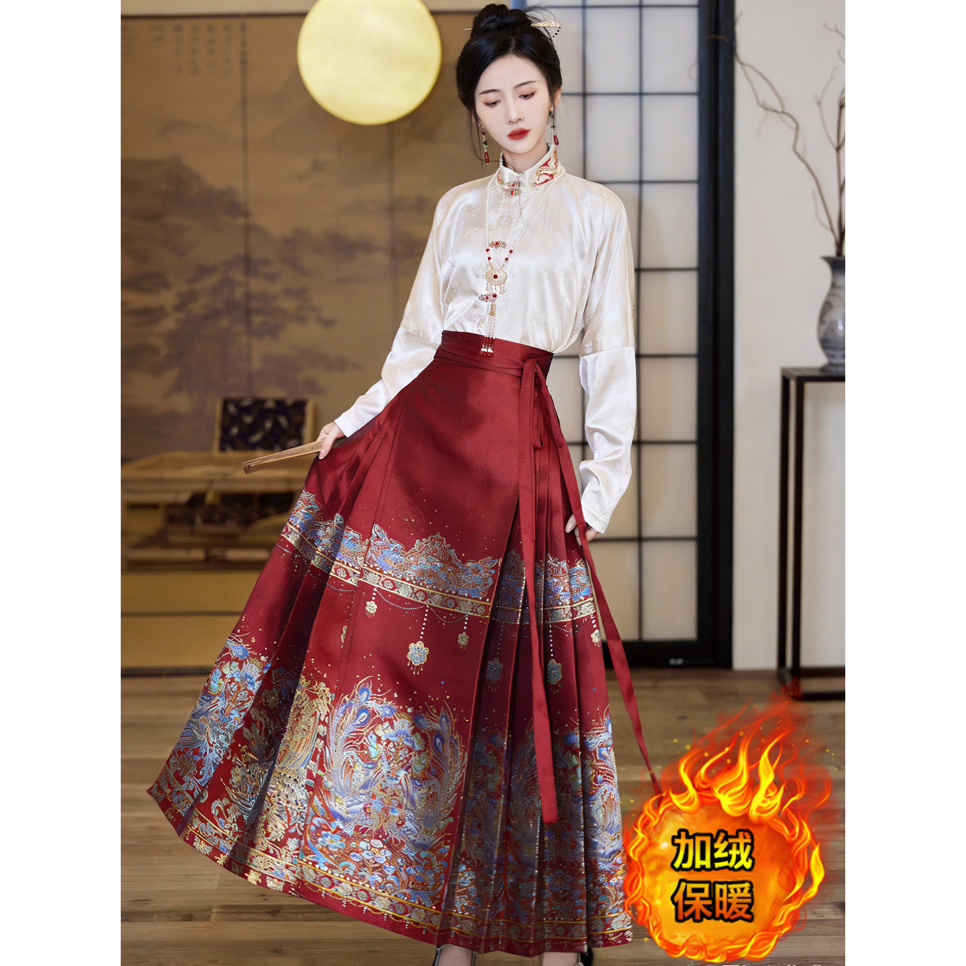 新中式立领西装短外套配织金原创明制汉服马面裙复古盘扣上衣套装,女装/女士精品,汉服套装,淘宝优惠券,粉丝福利购,淘宝优惠卷