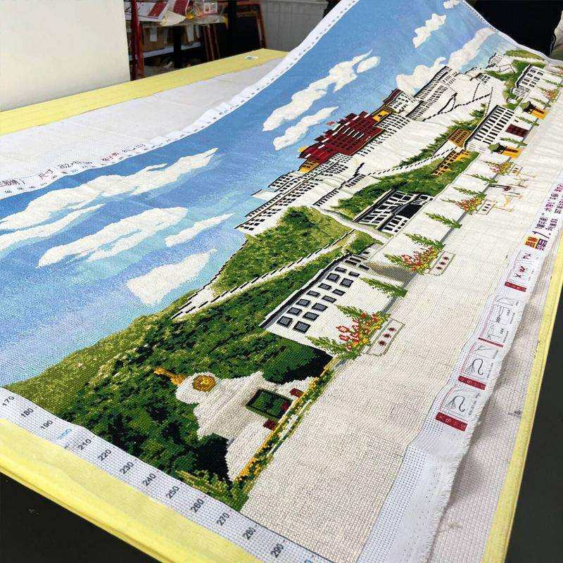 布达拉宫十字绣成品不带框纯手工出售已绣好2025新款客厅高端风景