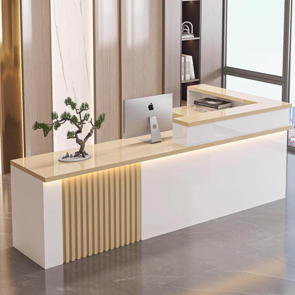 简约现代公司烤漆前台时尚公司接待台咨询吧台宾馆创意迎宾收银桌