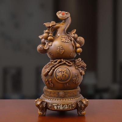 中式百福临门福禄葫芦玄关客厅酒柜装饰摆件送老人生日乔迁礼品