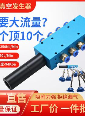 多级真空发生器大吸力VTM350集成式负压气动静音大流量工业发生器
