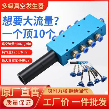 多级真空发生器大吸力VTM350集成式负压气动静音大流量工业发生器