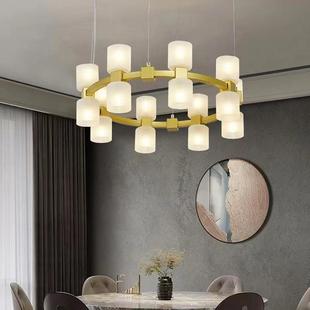 现代简约包厢吊灯酒店大堂餐厅高档包间别墅客厅圆形玻璃水晶灯具