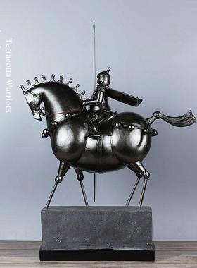 骑士战马兵马俑工艺品玄关装饰品摆件现代简约电视柜创意家居摆设