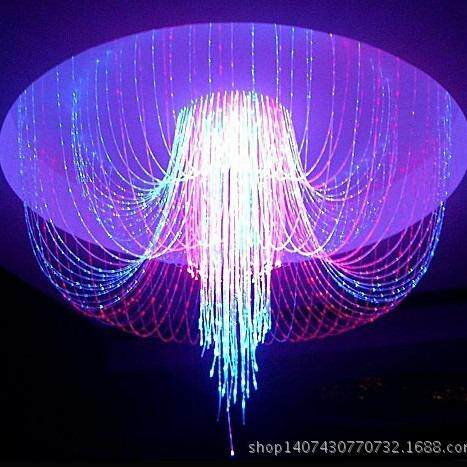 光纤灯照明 PMMA光纤吊灯 光纤艺术灯 LED光纤七彩乱草丝灯天花灯