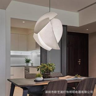 侘寂风餐厅吊灯复式 创意吧台灯具 LOFT楼梯灯北欧布艺客厅设计师款