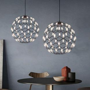 新款 创意餐厅灯咖啡厅商场工程灯具 圆形北欧LED吊灯现代简约个性