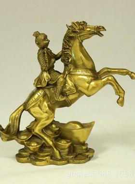 铜马上封侯摆件铜马上猴摆设风水家居金属工艺品摆件