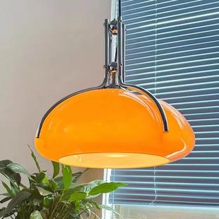 中古奶油风花朵餐厅吊灯包豪斯卧室橱窗阳台吧台橘色玻璃蘑菇吊灯