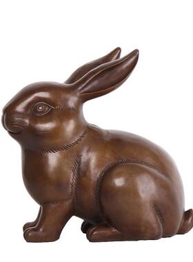 杨铜记 铜兔子 生肖兔 兔年工艺品摆件 大白兔