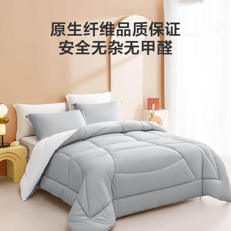七孔纤维被 超保暖国标A类春秋被子被芯 200x230cm高级灰