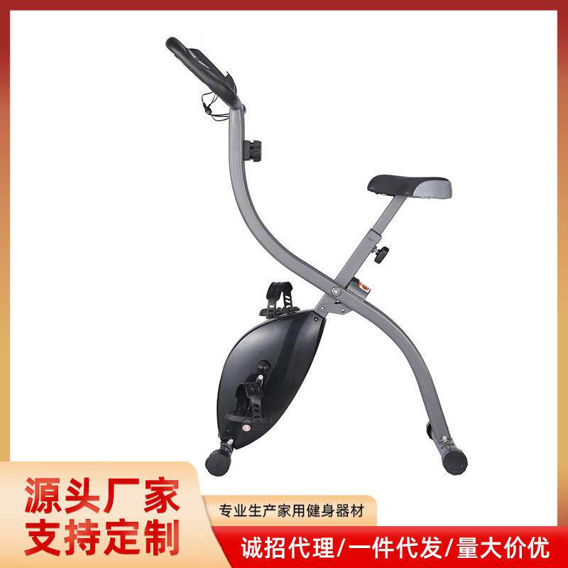 跨境动感单车可折叠健身车室内健身超静音磁控靠背脚踏家用自行车