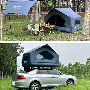柏拉途贝壳展翼充气车顶帐篷轿车SUV通用折叠便携户外露营帐篷