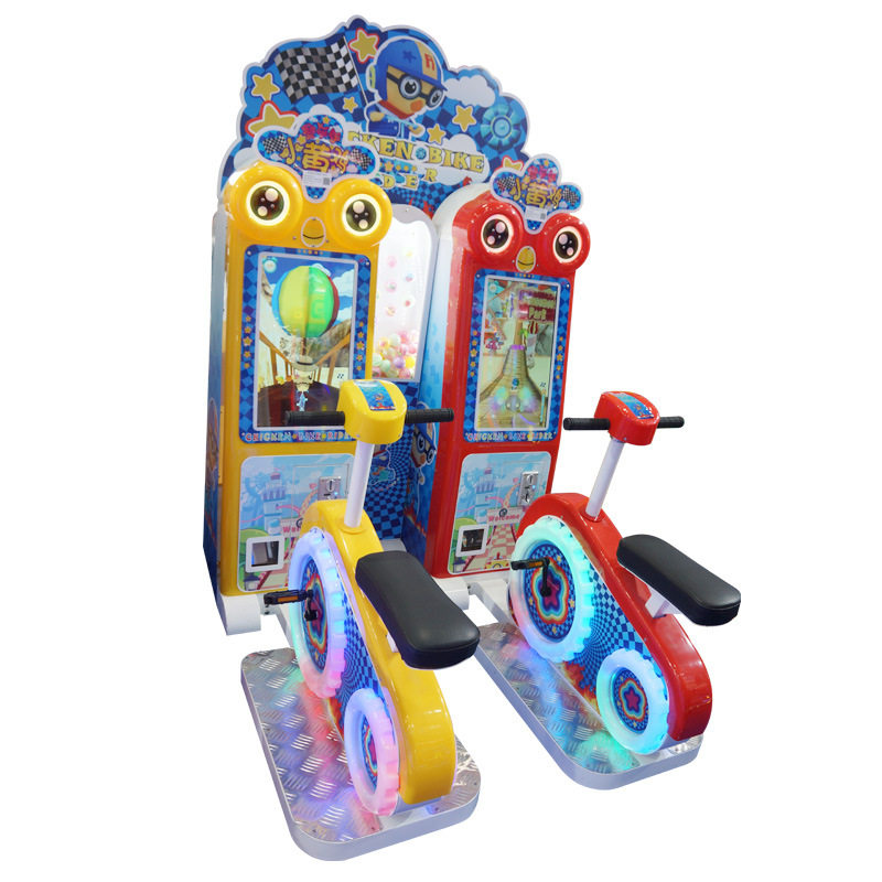 大型儿童骑行单车游戏机电玩城商场游乐园双人赛车机投币娱乐设备