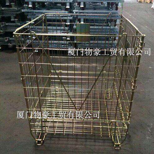 可折叠线杯笼欧式仓储笼装红酒空铁框点焊铁丝网格笼堆垛使用