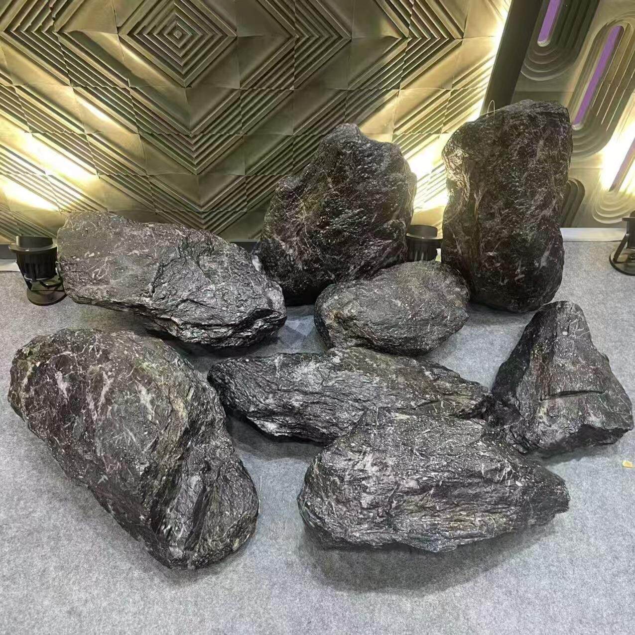 景观石头假石头仿真PU泡沫石头酒店园林工程 景观石 2.0黑山石