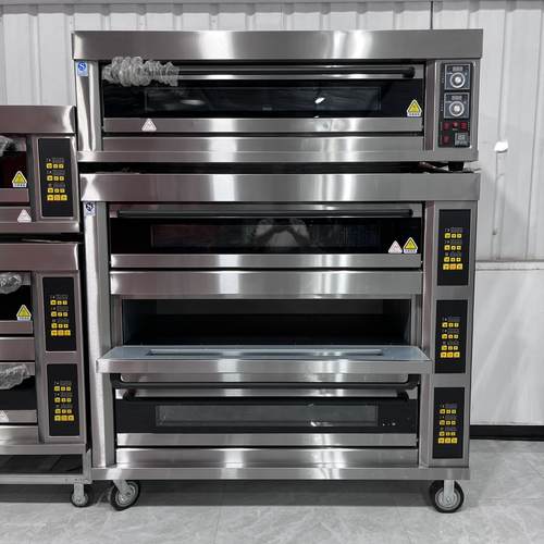 研麦3层9盘烤箱 450L大容量烤炉商用 电脑版3门分层烘烤炉