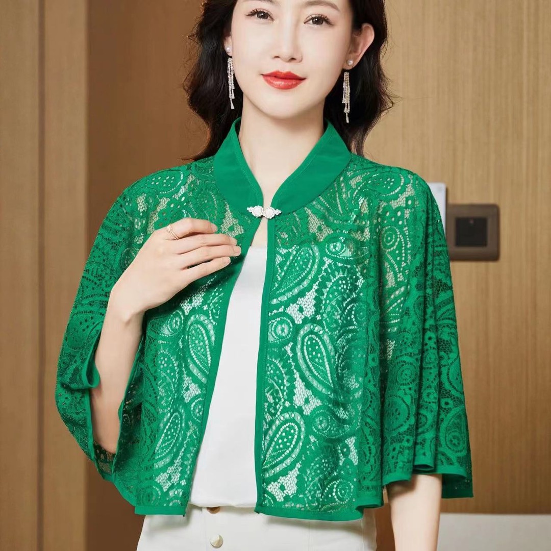 夏季蕾丝仙气外搭披肩