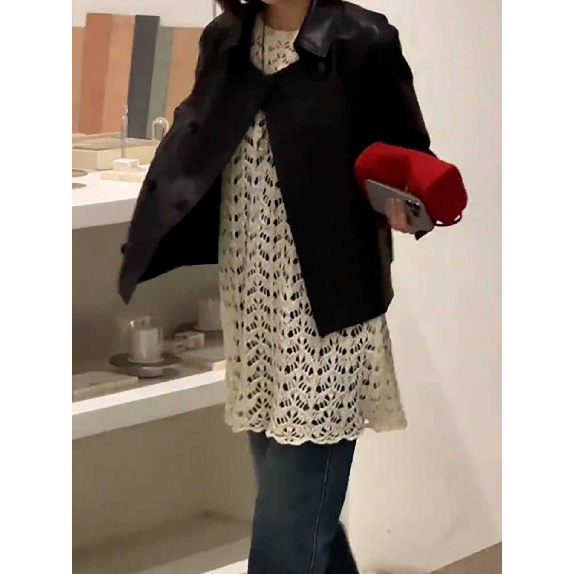 松弛感镂空针织罩衫背心连衣裙女2026春夏新款度假穿搭叠穿背心裙