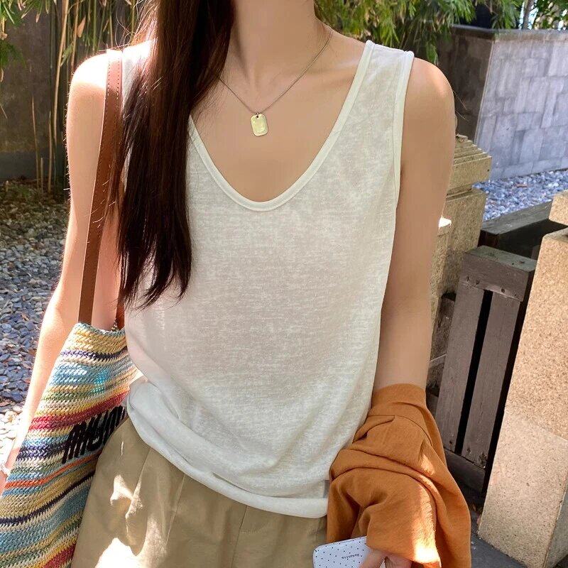 雪花棉大码宽松吊带背心女夏季