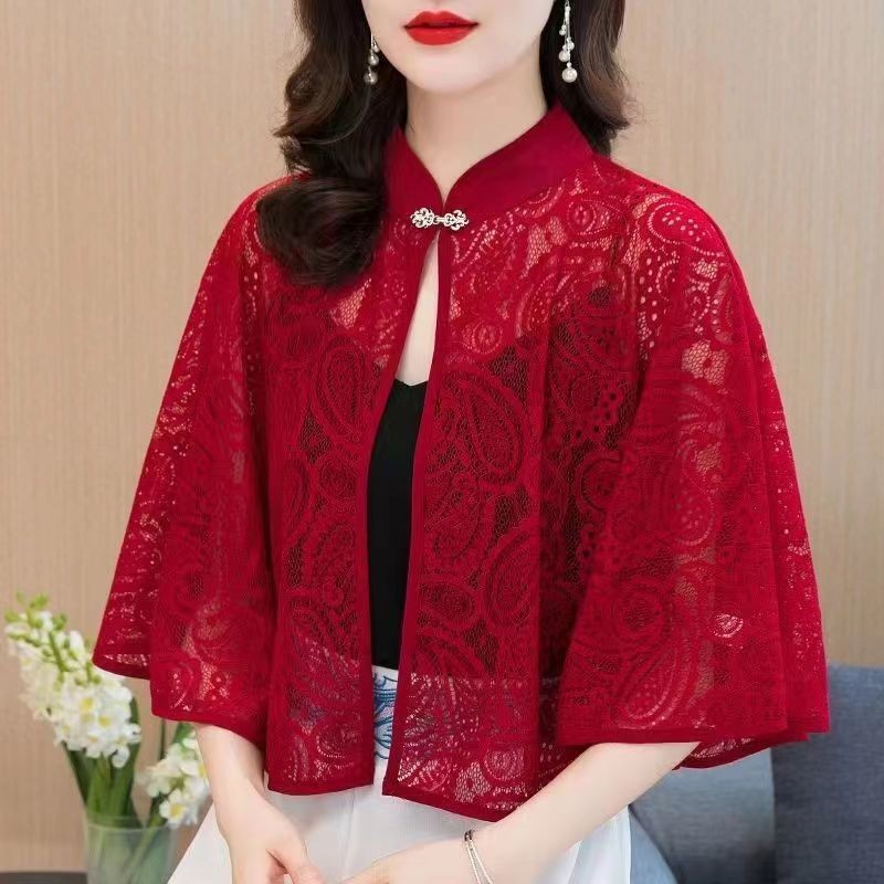 女春夏蕾丝斗篷大码旗袍披肩