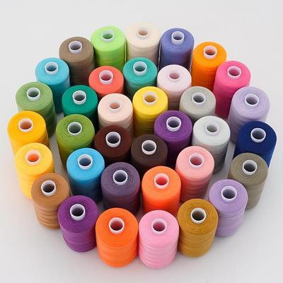 家用402线 DIY彩色1000码涤纶缝衣线盒装 98色手工缝纫线套装