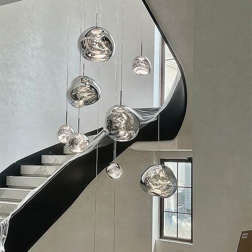 loft别墅设计师复式楼北欧楼梯吊灯客厅灯公寓餐厅灯具创意个性