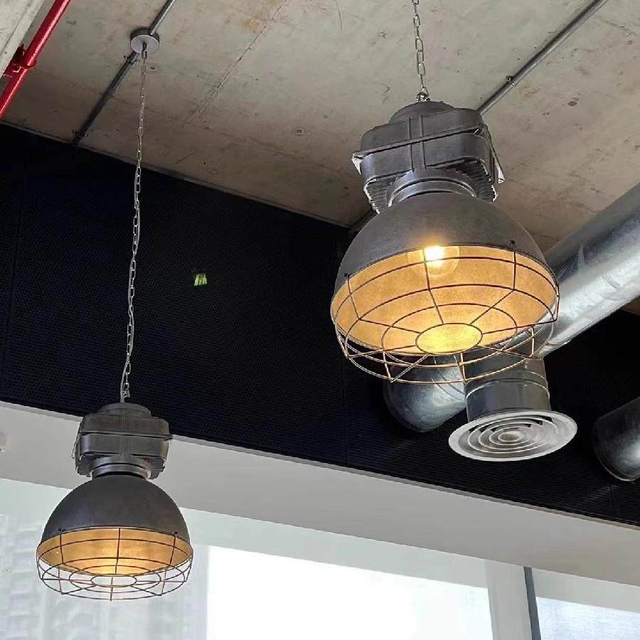 复古工业风铸铝吊灯咖啡店餐厅商超个性带网罩单头设计师创意吊灯,家装灯饰光源,智能吊灯,淘宝优惠券,粉丝福利购,淘宝优惠卷