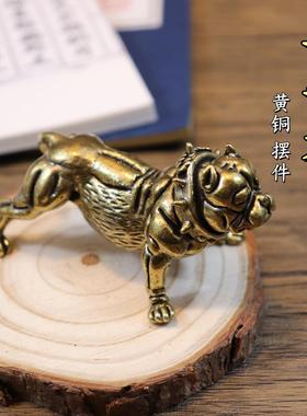 纯铜法斗犬狗摆件全黄铜家居摆设大号客厅金属雕塑工艺品