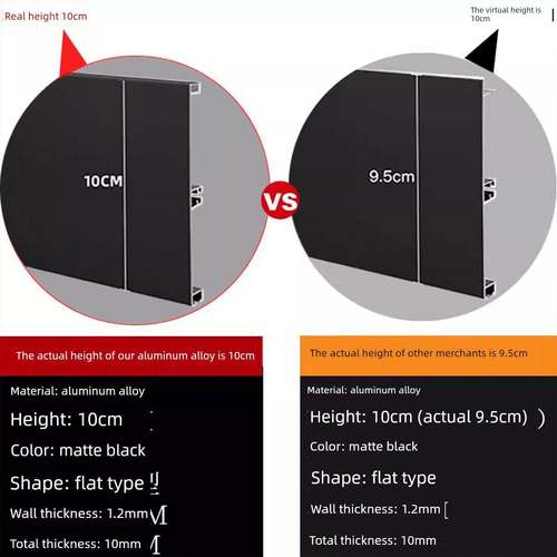 加厚铝合金橱柜踢脚线厨房踢脚板贴脚线橱柜底部挡水板厨柜阳角