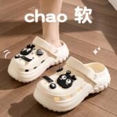 新店福利EVA洞洞鞋 户外防臭两穿拖鞋 女厚底增高舒适超软凉鞋 夏季