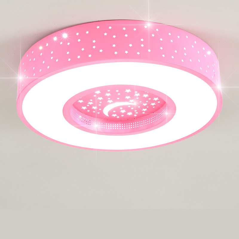 儿童房吸顶灯led月亮星星灯男孩房间灯女孩卧室灯具温馨创意圆形