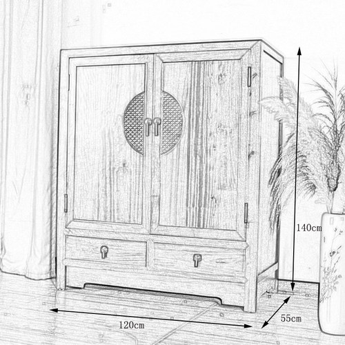 新中式描金衣柜全实木矮柜小户型卧室木雕衣橱子香樟木雕花衣柜