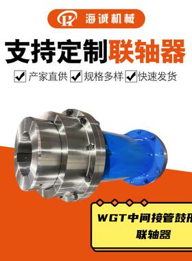贯穿式连接轴内外齿传动WGT中间接管键配合GIICL鼓形齿联轴器