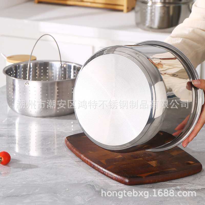 厂家304电压力锅不锈钢内胆5L+蒸饭格降控糖米汤分离蒸笼饭沥水篮