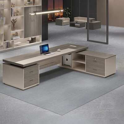 大班台老板桌简约现代轻奢高档总裁经理办公室用办公桌子风书桌