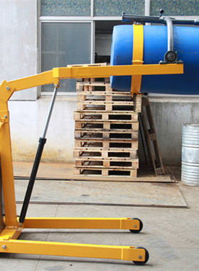 现货供应YL300半电动油桶倒料车电子称重油桶翻转倾倒倒料车