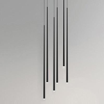 极简楼梯吊灯长吊灯别墅跃层复式旋转餐厅圆管创意长线条吧台灯具