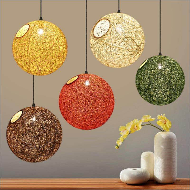 麻球吊灯藤艺圆球形现代中式简约过道咖啡厅餐厅创意茶室楼梯灯笼,家装灯饰光源,餐厅吊灯,淘宝优惠券,粉丝福利购,淘宝优惠卷
