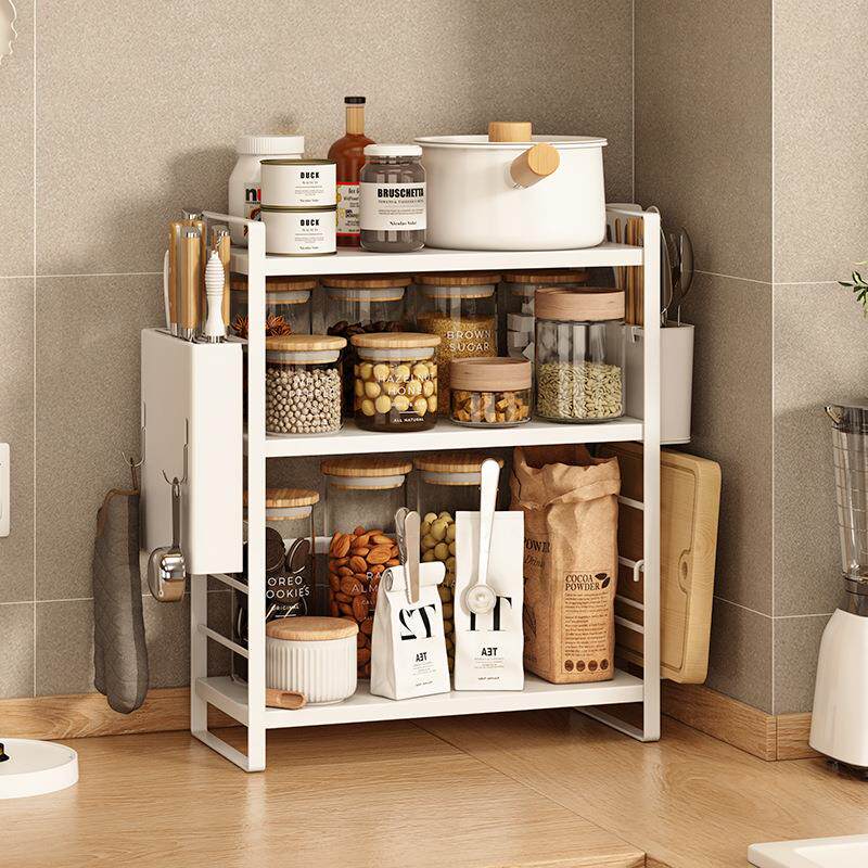 厨房台面调味料调置物架窄小型灶台调料架层高可调转角放调料架子