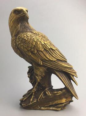 仿古铜器铜雄鹰黄铜老鹰家居客厅摆件古玩收藏黄铜鹰工艺品