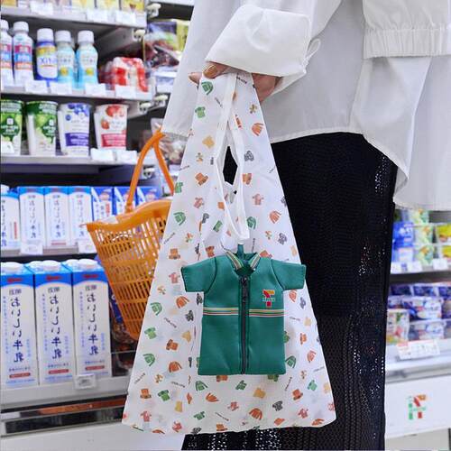 杂志款个性创意711超市折叠大容量购物袋收纳袋环保耐用多功能