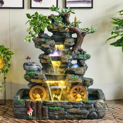 风水轮落地大型假山流水喷泉鱼池瀑布阳台庭院造景办公室招财摆件