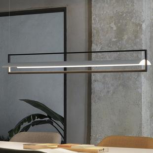 后现代设计师餐厅吊灯创意极简吧台餐桌禅意茶室办公桌长条吊灯