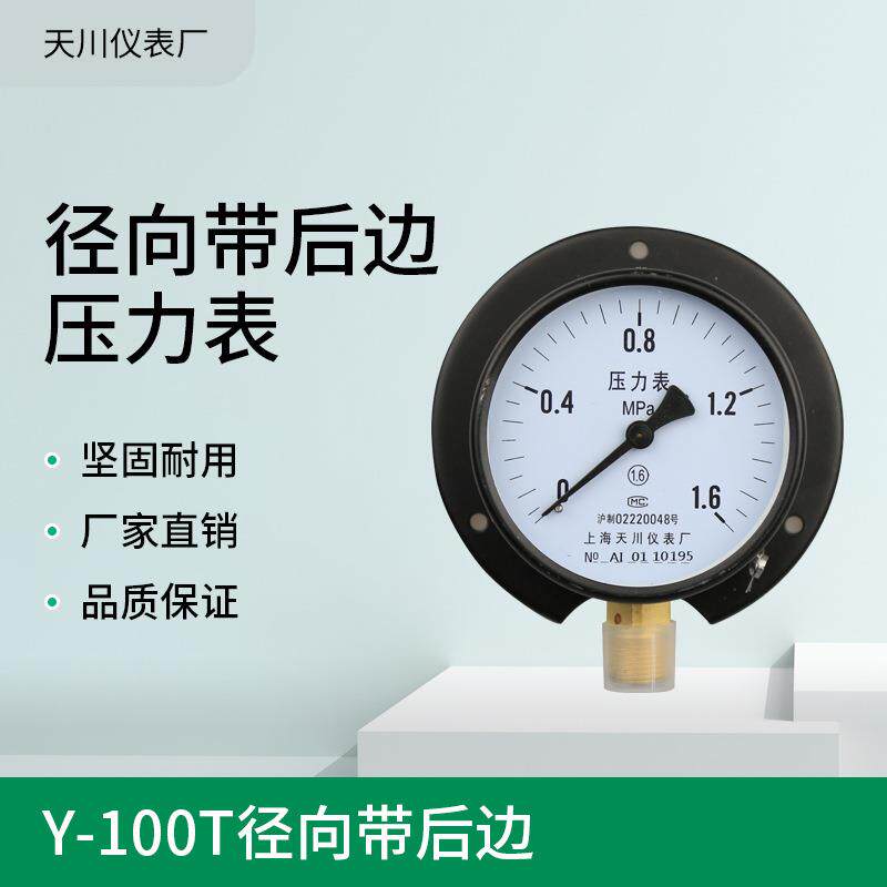 船用压力表Y100T YC100径向后边1.6mpa负水压气压真空负压天川
