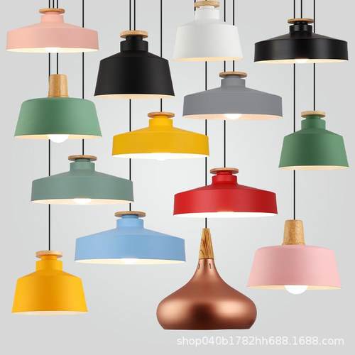 北欧单头吊灯现代简约餐厅饭店餐馆办公室奶茶店铺工业风商用灯罩